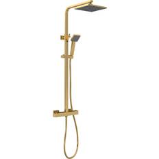 Mixer Shower Shower Systems Balterley Square Thermostatic Shower Kit with Fixed Head and Adjustable Handset