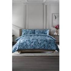 Duvet Covers The Lyndon Company Tropical Garden 180 Thread Count Set With Piped Edging - Super King Duvet Cover Blue