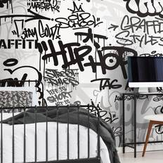 White Wall Decor Origin Murals Mono Graffiti Mural 0.01 x 350 x 280 cm Wall Decor