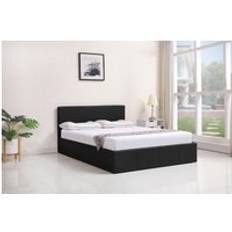 Kosy Koala Ottoman Side Lift Storage Leather Small Double Bed - Black Frame Bed