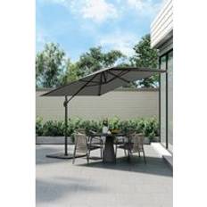 Garden Sanctuary Large 2.5M Square Cantilever Parasol with Square Base - Dark Grey - One Size