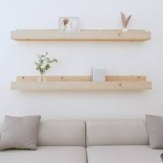 Pines Wall Shelves Berkfield Home Shelves 2 pcs 110 x 12 x 9 cm Solid Wood Pine Wall Shelf