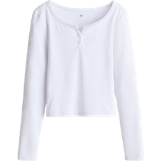H&M Langarmshirt aus Jersey - Weiß
