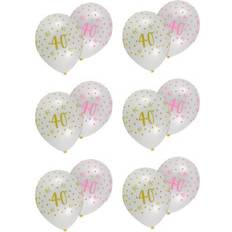 Latex 40th Birthday Balloons Pack of 6
