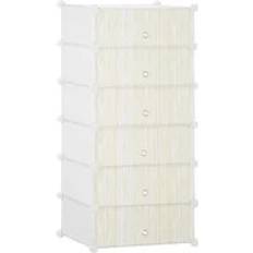 Plastic Shoe Racks Homcom Six-Tier Modular Storage Unit Shoe Rack