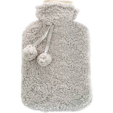 Fleece Heat Bottles KS Brands Teddy Fur Hot Water Bottle 2 Litre Grey
