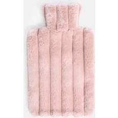 Faux Fur Hot Water Bottle Ribbed Fluffy Fleece Supersoft Warmer One Size