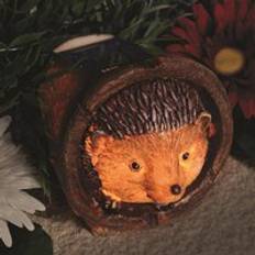 Hedgehog Design Solar Light Outdoor Patio 11cm x 11cm x 14.5cm Brown