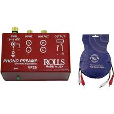 Amplifiers & Receivers Rolls VP29 Phono Turntable Preamplifier 2 RCA Male to 2 RCA Male Cable 10'