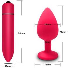 Silicone Anal Plug With 10 Mode Bullet