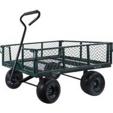 Utility Steel Garden Cart Trolley 350kg Heavy Duty Black Mesh