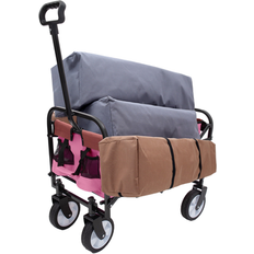 Utility Wagons Bed Bath & Beyond Collapsible Foldable Wagon Cart with Strapping System Pink 26.0 In L X 37.4 In H X 17.3 In D