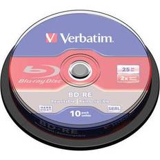 Optical Storage Verbatim 43694 10pk BD-RE 25GB 2X Spindle Box