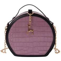 Bags HKHBJS Fashion Round Messenger Handbags Women Alligator Pu Leather Small Chain Circle Purse Zipper Shoulder