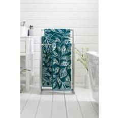 Deyongs Botanical 100% Cotton Jacquard Soft 550gsm Mixed Leaves Towels - Teal Bath Towel