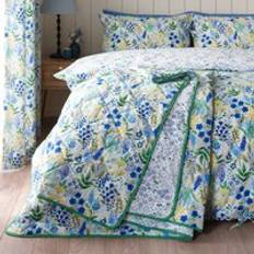 Catherine Lansfield Tilly Floral Fully Reversible Set 220cm x 230cm Bedspread Blue, Pink