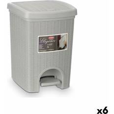 Light Grey Plastic Rubbish Bin 20L Pack of 6