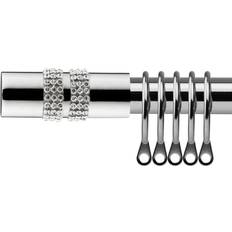 Chrome Curtain Rods New Edge Blinds 16-19mm Sparkle Extendable Metal Curtain Pole Set 120 cm 210 cm