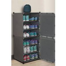 6-Tier Dark Grey Cabinet One Size