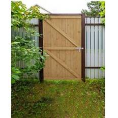 Living and Home Pine Wood Garden Gate with Latch - Natural - One Size