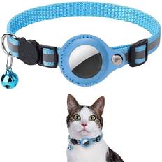 Lippa Halsband Med AirTag Konstläderfodral 22-32 cm Blå