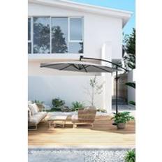 H&O Direct Cantilever Garden Parasol with 32 LED Light Base One Size