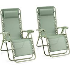 VonHaus Set Of 2 Zero Gravity Chairs 110cm H X 65cm W X 90cm D