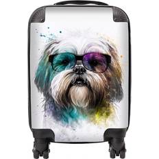 Luggage Warren Reed Designer Small Lhasa Apso Face Glasses Splashart Suitcase