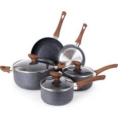 Non Stick Pots And Pans 8 Pcs Kitchen Lids