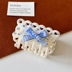 Blue Hair Clips Veishet Charming Blue Floral Claw Clip For Girls