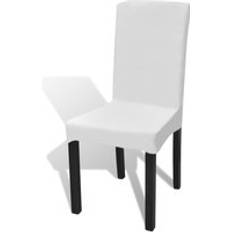 Berkfield Home 6 Pcs Straight Stretchable Loose Chair Cover White