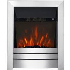 Silver Electric Fireplaces Focal Point Lorient LED Inset Electric Fire Brushed Steel
