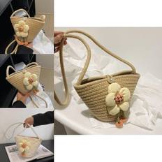 RYWOLT Stylish Floral Straw Shoulder Bag - Women