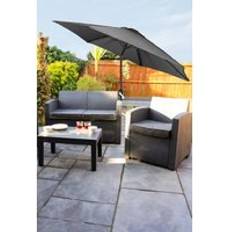 Groundlevel 2m Tilt and Crank Lightweight Parasol - Grey One Size