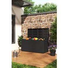 430L Outdoor Garden Sturdy Waterproof Storage Box - Black