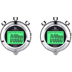 Stop Watches Veneka 2X Digital Stopwatch Timer Metal Stop Watch with Backlight