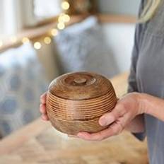 Wood Bowls Paper High Makula Natural Mango Wood with Lid - Medium Bowl