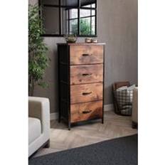 Home Discount Chorley 4 Drawers Fabric Storage Brown One Size Chest of Drawer