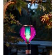 Solar Powered Flaming Balloon Lantern One Size Pink