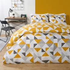 OHS Abstract Shapes Set Ochre Duvet Cover White, Yellow, Grey (198x137cm)
