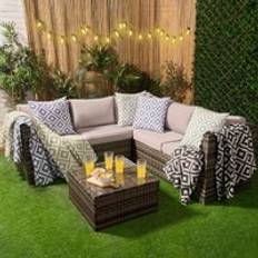 OHS Geo Tile Throw Over Bed Blanket Travel Garden Chair Soft Fleece Warm Bedspread One Size Blankets Grey, White