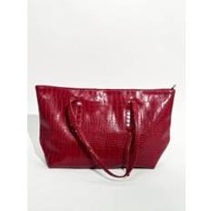 Red - Women Totes & Shopping Bags SVNX Croc Patent Tote Bag - Dark Red