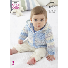 Needlework Patterns King Cole Knitting Pattern Cosy Aran Cardigan & Hat 6178