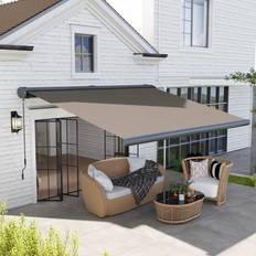 Grey Awnings OutSunny Full Cassette Electric Awning 4x3 m Light Grey