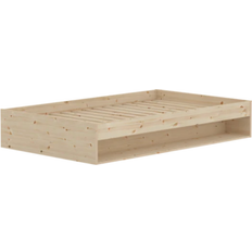 Flexa Grow Dobbeltseng Med Hylde 120x200 Cm Fyrretræ Sängpaket