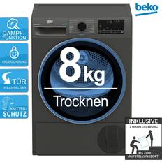 Grå Tørretumblere Beko Wärmepumpentrockner 8kg Steamcure Aquawave B3T22491M 2ml Grau
