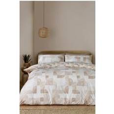 Catherine Lansfield Sloane Geo Reversible Set - Duvet Cover Beige, Natural