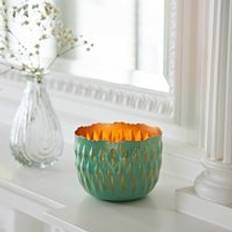 Turquoise Candlesticks, Candles & Home Fragrances Paper High Turquoise And Gold Metal Tea Light One Size Candle Holder