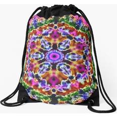 Green Gymsacks Famgem Drawstring Bag Mandala Floral - Pink/Green