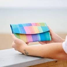 Plastic Clutches Paper High Recycled Plastic Rainbow Clutch Purse - Multi